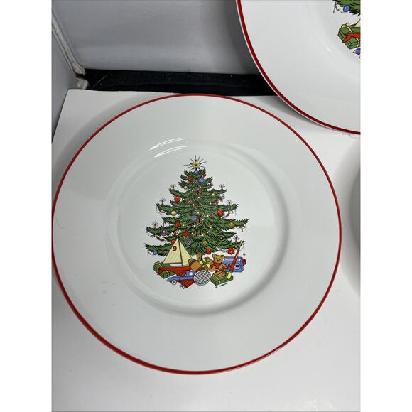 Cuthbertson American Christmas Tree Red Trim 5 Piece Place Setting, Very Good... - Picture 2 of 10